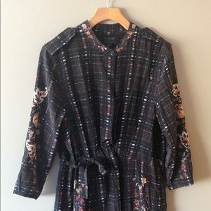 AllSaints double slit cinched waist dress. New